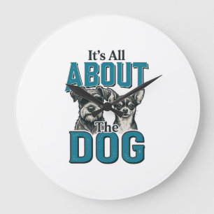 Vintage Dog Lover Quote Vector Design_1 Large Clock