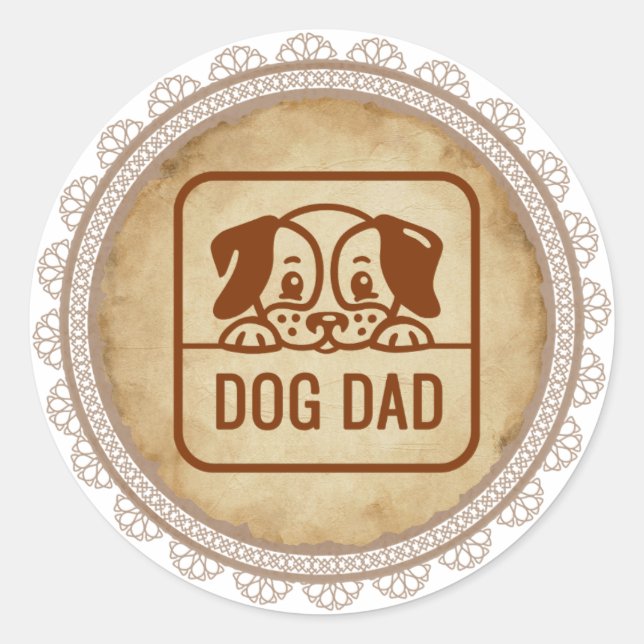 Vintage Dog Lover Sticker | dog dad (Front)