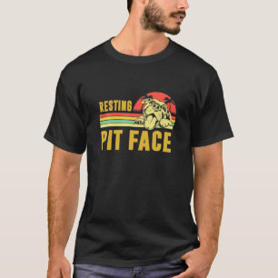 Vintage Dog Pitbull Resting Pit Face Funny Pitbull T-Shirt