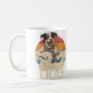 Vintage Dog Playing Bluegrass Banjo Music Puppy Lo Coffee Mug