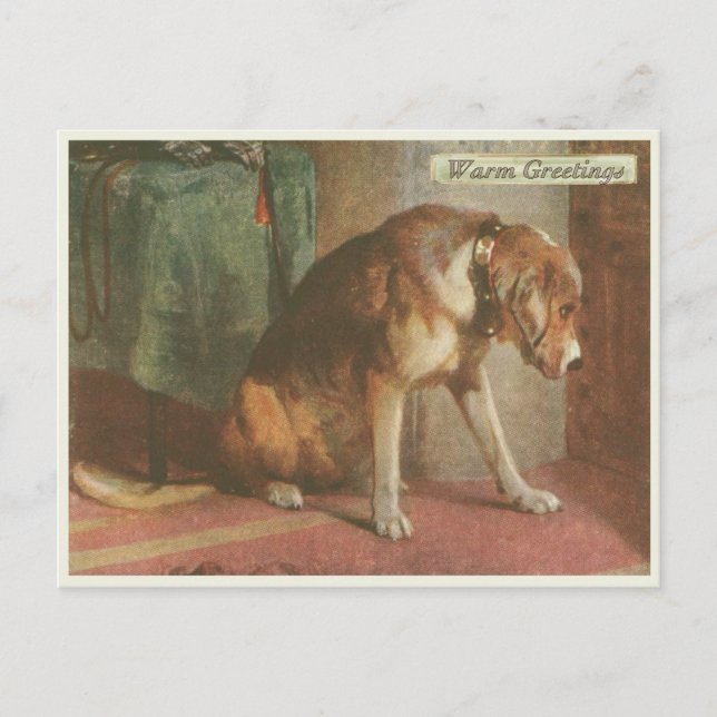 Vintage Dog Postcard [with added greeting text] (Front)
