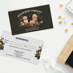 Vintage Dog Sitter Groomer Pet Care Appointment Business Card
