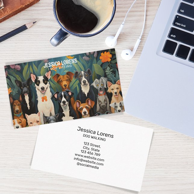 Vintage Dog Sitter, Pet Groomer, Veterinarian Business Card (Creator Uploaded)