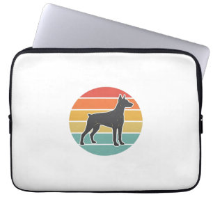 Vintage Dog Sunset Silhouette Vector Design_1 Laptop Sleeve