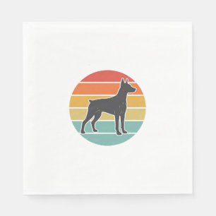 Vintage Dog Sunset Silhouette Vector Design_1 Napkin