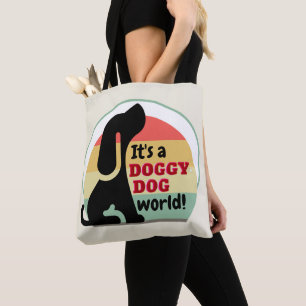 Vintage Doggy Dog World Tote Bag
