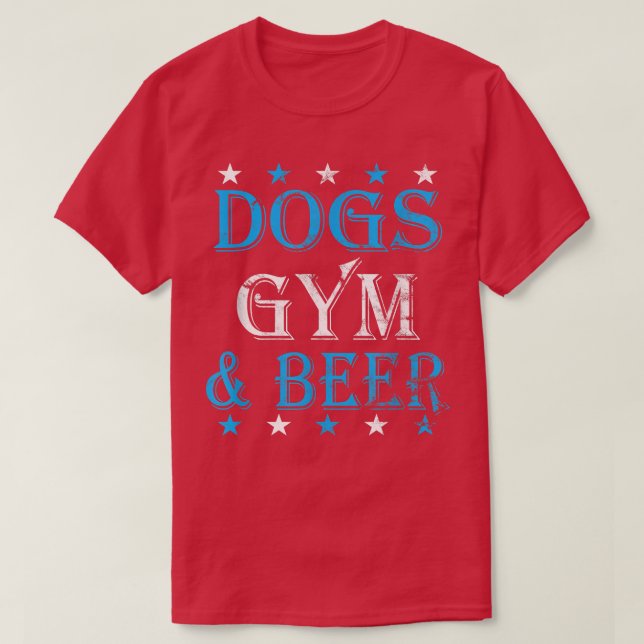 Vintage Dogs Gym And Beer  T-Shirt (Design Front)
