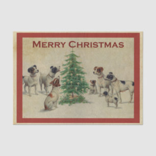 Vintage Dogs Love the Christmas Tree Tissue Paper