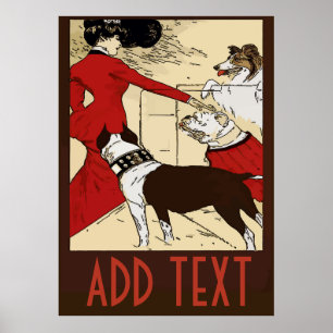 Vintage Dogs Poster, add text Poster