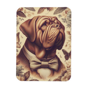 Vintage Dogue de Bordeaux Illustration Magnet