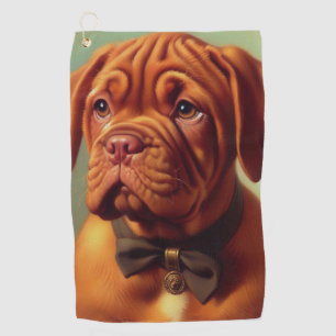 Vintage Dogue de Bordeaux Painting Golf Towel