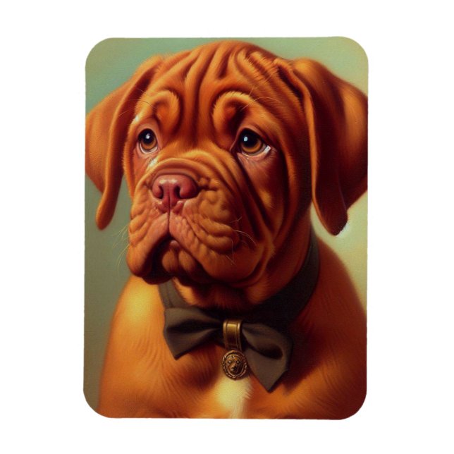 Vintage Dogue de Bordeaux Painting Magnet (Vertical)