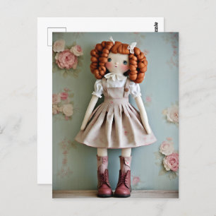 Vintage Doll Collection Redhead Clarissa Postcard