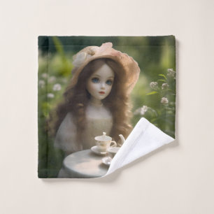 Vintage Doll Lovers Tea Party For Two, Wash Cloth