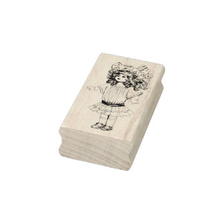 Vintage Doll Rubber Art Stamp