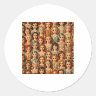 Vintage Dolls Sticker7  Classic Round Sticker