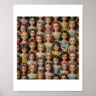 Vintage Dolls Sticker Poster