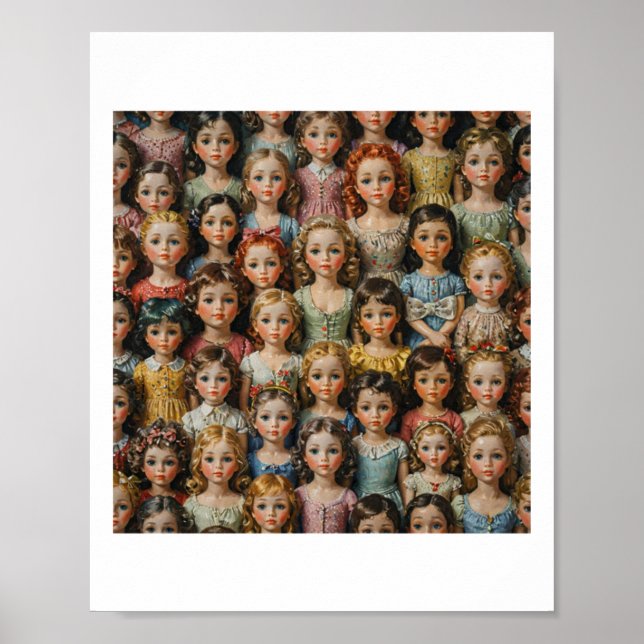 Vintage Dolls Sticker  Poster (Front)