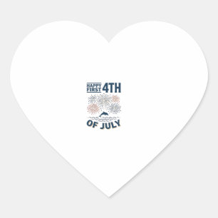 Vintage Dolphin 4th of July Fireworks Shirt Design Heart Sticker