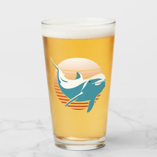 Vintage Dolphin Glass (Front Filled)
