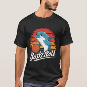 Vintage Dolphin Playing Sketll Dolphin Lovers Sket T-Shirt