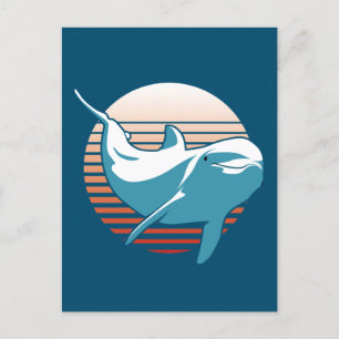 Vintage Dolphin T-Shirt Postcard