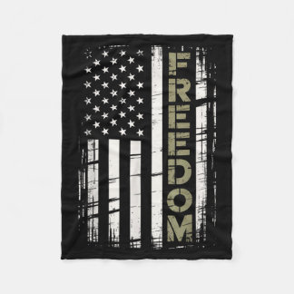Vintage Dom American Flag Fleece Blanket