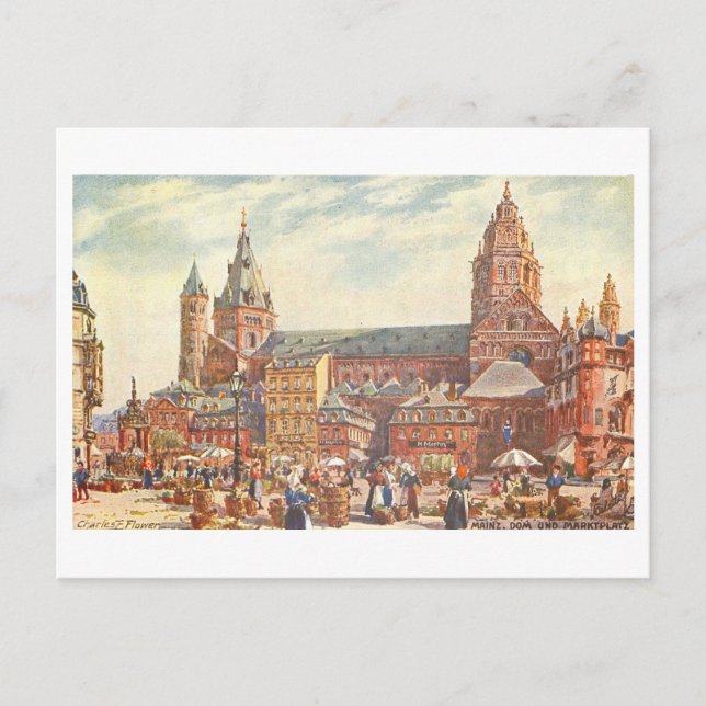 Vintage Dom/Cathedral Mainz Germany Postcard (Front)