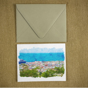 Vintage Dominica Caribbean Island Panorama View Postcard