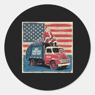 Vintage Donald Trump Xmas Truck Make Christmas Gre Classic Round Sticker