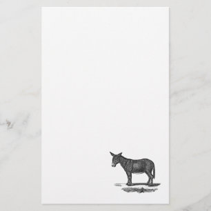 Vintage Donkey Illustration - 1800's Donkeys Stationery