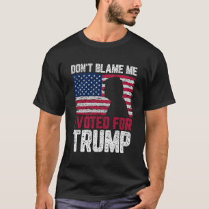 Vintage Don't Blame Me I Voted For Trump USA Flag T-Shirt