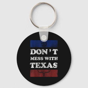 Vintage Don't Mess With Longhorn Lone Star State T Key Ring