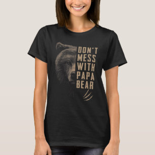 Vintage Don't Mess with PAPA Bear Funny Fathers Da T-Shirt