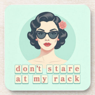 Vintage Don't Stare At My Rack Funny Mahjong Coaster