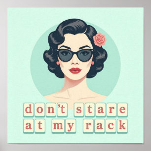 Vintage Don't Stare At My Rack Funny Mahjong Poster