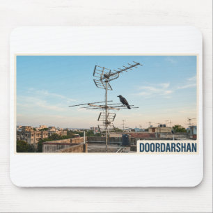 Vintage Doordarshan Era Rooftop TV Antenna 80s I Mouse Mat