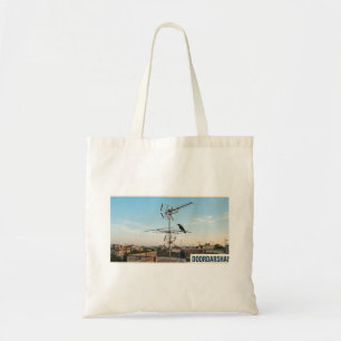 Vintage Doordarshan Era Rooftop TV Antenna   80s I Tote Bag