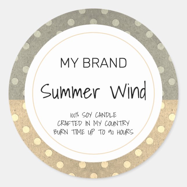 Vintage Dots Candle Product Label (Front)