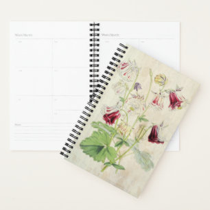 Vintage Double Carnation-Striped Columbine Planner