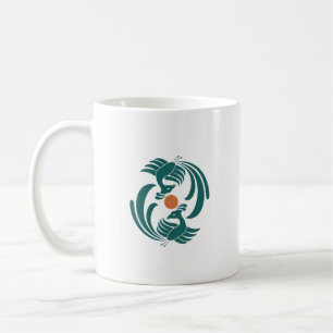 vintage double-phoenix coffee mug