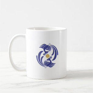 vintage double-phoenix coffee mug