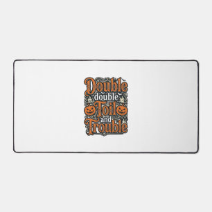 Vintage Double Toil Trouble Halloween Shirt Design Desk Mat