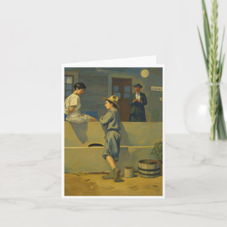 Vintage Doughboy Courting his girl Thank You Card