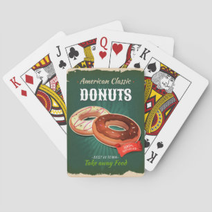 Vintage Doughnut Ad Playing Cards