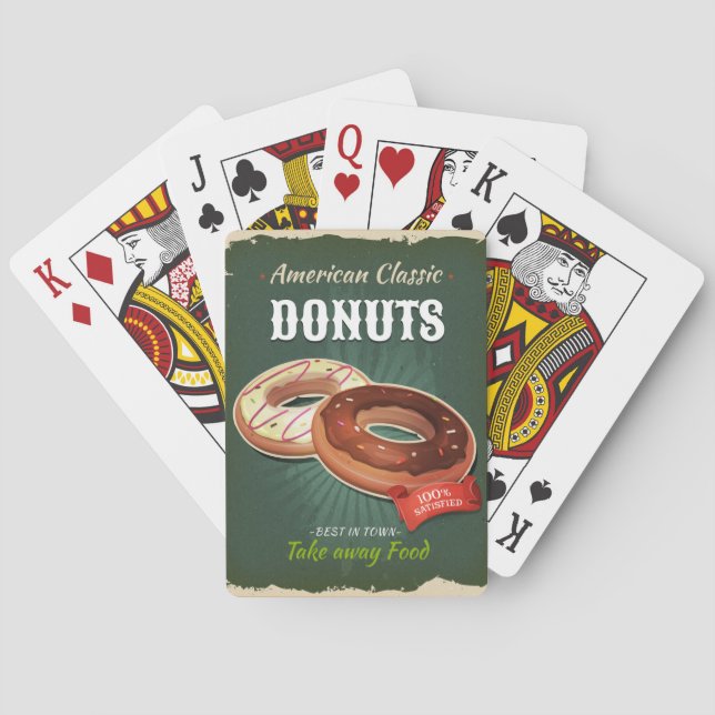 Vintage Doughnut Ad Playing Cards (Back)