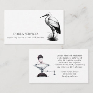 Vintage Doula Services Card Stork Baby Scale
