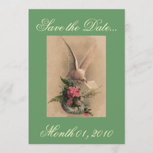 Vintage Dove and Flowers Invitations