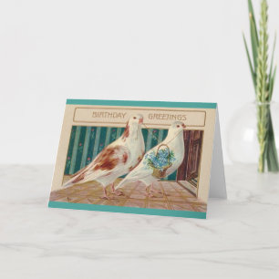 Vintage Dove Birthday Greeting Card