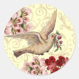 Vintage Dove Classic Round Sticker